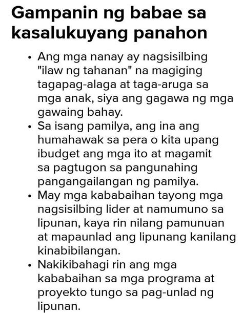 ano ang gampanin|Mga Gampanin Ng Mga Kababaihan Sa Kasalukuyang Panahon.